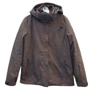 Avalanche Women's 3 in 1 Insulated Snow Ski Hooded Jacket With Pockets Gray/Brow